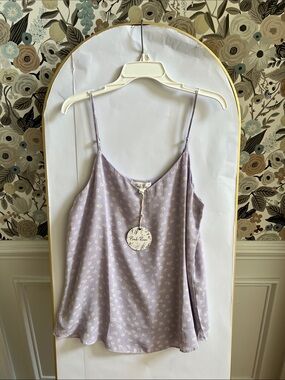 Pink Rose Lavender Floral Satin Cami
